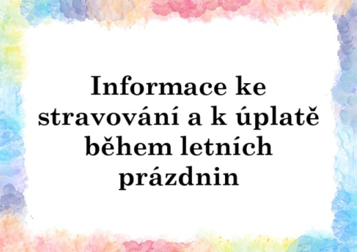 Informace ke stravování a k úplatě 